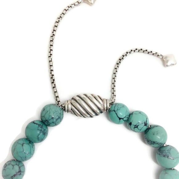 David Yurman Turquoise 8 Mm Spiritual Bracelet - Picture 4 of 7